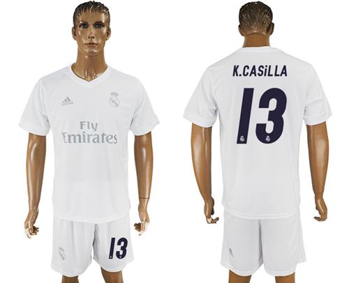 Real Madrid #13 K.Casilla Marine Environmental Protection Home Soccer Club Jersey - Click Image to Close